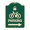 Signmission Parking W/ Lock Cycle & Right Arrow Heavy-Gauge Aluminum Architectural Sign, 24" x 18", G-1824-23473 A-DES-G-1824-23473 - alternate 1